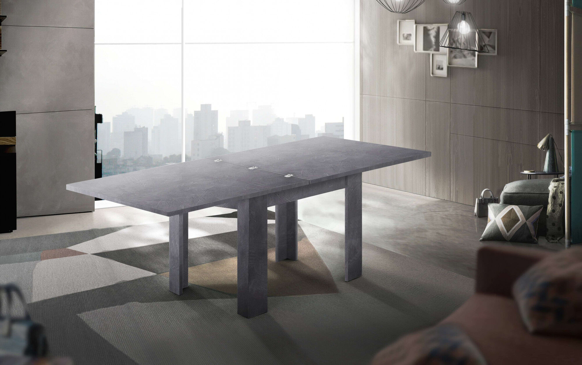 Esstisch HOME AFFAIRE "JESI", grau (zement, zement, zement), B:90cm H:75cm T:90cm, Tische, Esstisch