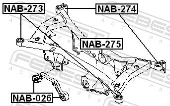 Febest Lagerung, Differential Nab-026 Vorne Für Nissan
