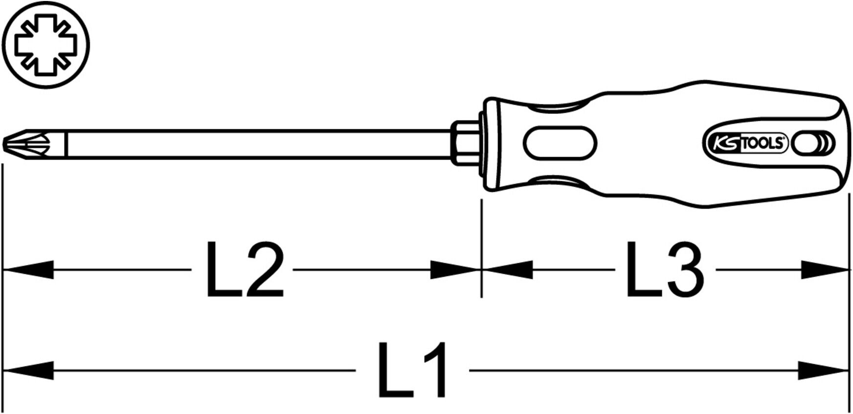 KS Tools ERGOTORQUEplus Schraubendreher, PZ4, 310mm (159.1119)