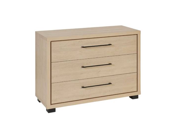Commode 3 tiroirs aspect bois et noir