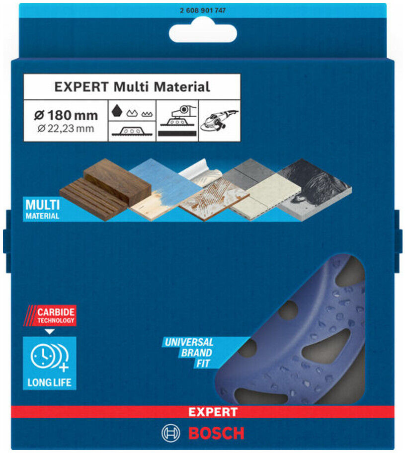 Bosch EXPERT Multi Material Carbide-Topfscheibe 180mm grob flach 22,23mm (2608901747)