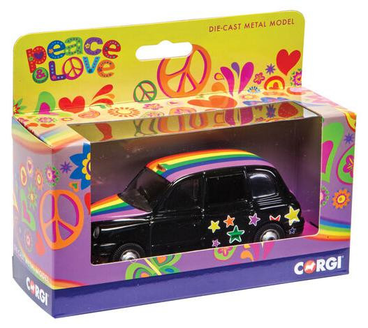 Corgi GS85929 Londense taxi speelgoedauto regenboogkleuren 1/36