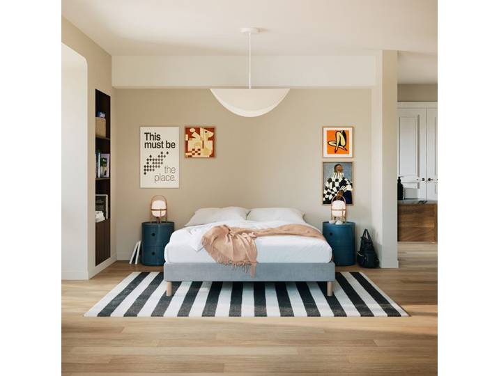 SLOME Sommier Tapissier gris 140x200 cm