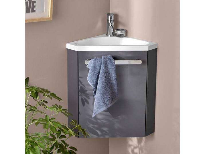 Meuble lave-mains d'angle suspendu SKINO