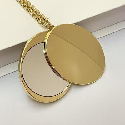 Fusion Finds Portable Compact Makeup Mirror Double Sided Metal Travel Pocket Mirror For Purse golden Egg