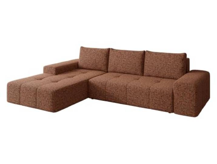 Mirjan24 Ecksofa Tonseo L mit Schlaffunktion (Bella 40, L) Eckcouch mit Bettkasten, Knopfheftung, losen Rückenkissen und Chenille-Bezug, B/H/T: 275/78/173 cm