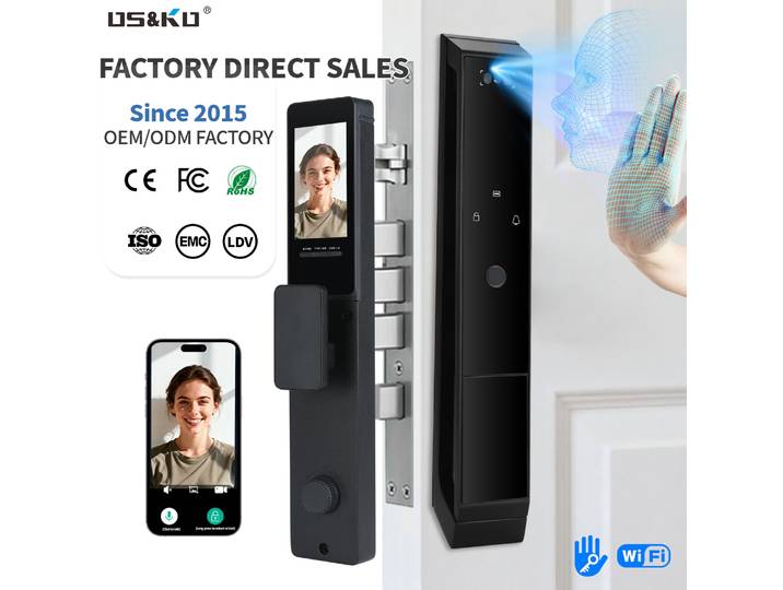 TTLOCK – serrure de porte intelligente WiFi, reconnaissance faciale 3D, serrure électronique, serrure de sécurité avec mot de passe, avec caméra, serrure de porte biométrique pour la maison