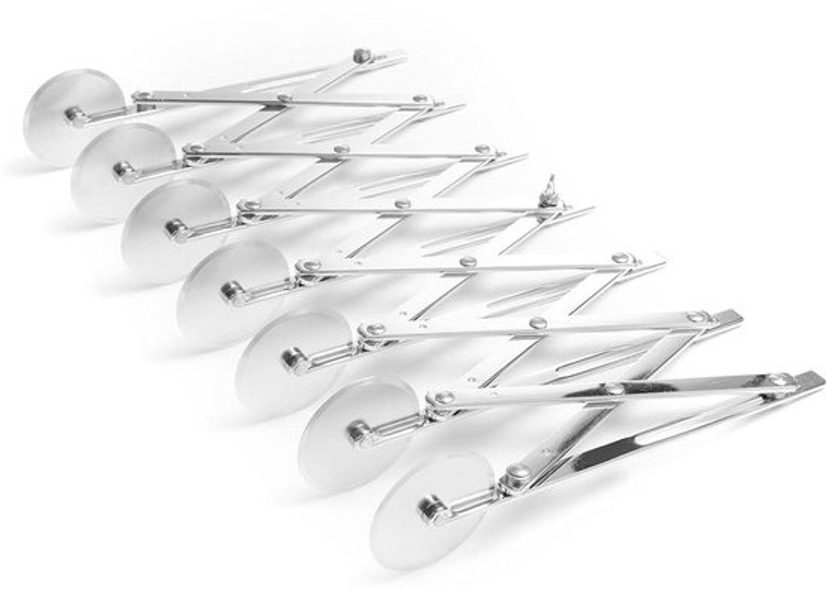 Repensnijder Deegsnijder met 7 instelbare snijwielen 13-125mm Zilver