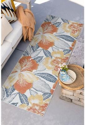 Alise Rugs Alfresco Nautical & Coastal Floral & Botanical Reversible Indoor/Outdoor Area Rug