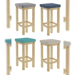 Erst-Holz Barhocker Holzhocker 60 cm verschiedene Polsterfarben Kiefer V-90.71-44P