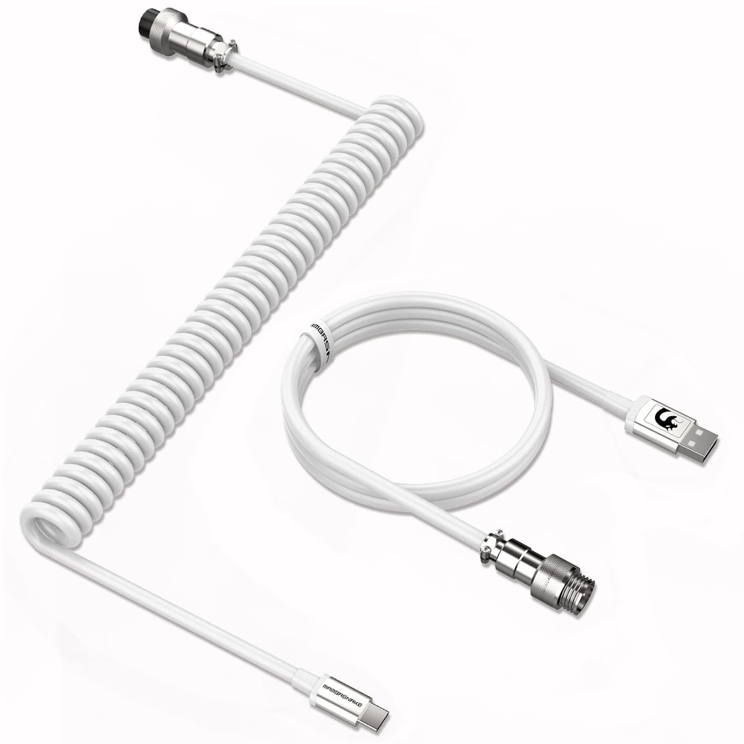Selius Opgerolde Toetsenbord USB-C Kabel met 8000Hz Polling Rate - Wit