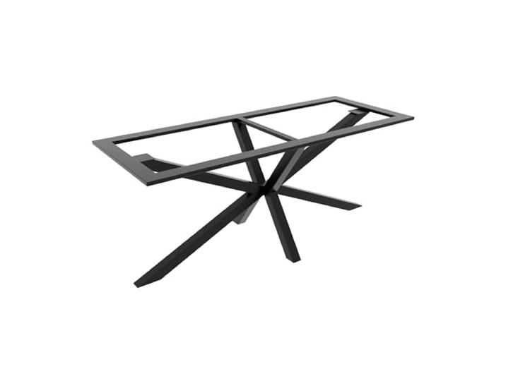 MetaloPro Acamar Frame Tischgestell 180x70x74 cm, Tischbeine, Schwarz Esstischgestell und Schreibtischgestell, Profil 60x60 mm, verstellbare Möbelfüße, vorgebohrt, pulverbeschichtet