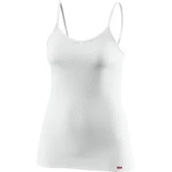 LÖFFLER Damen Unterhemd W SPAGHETTI TOP GRID TRANSTEX, Größe 36 in Grau Grau