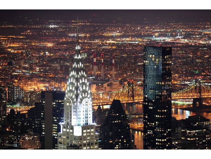 Fototapete PAPERMOON Chrysler Gebäude New York , bunt, B:2,5m L:1,9m, Vlies, Tapeten, Fototapete