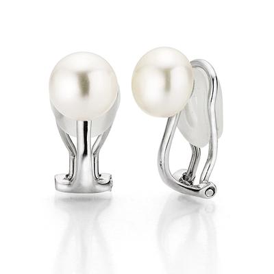 Paar Ohrclips FIRETTI "Schmuck Geschenk Ohrschmuck ohne Ohrlöcher Perle" Gr. 7, bunt (silberfarben, weiß), Ohrringe, Damen, 7, Perlen Silber 925 (Sterlingsilber), Perlen, Silber 925 (Sterlingsilber), Made in Germany - mit Süßwasserzuchtperle