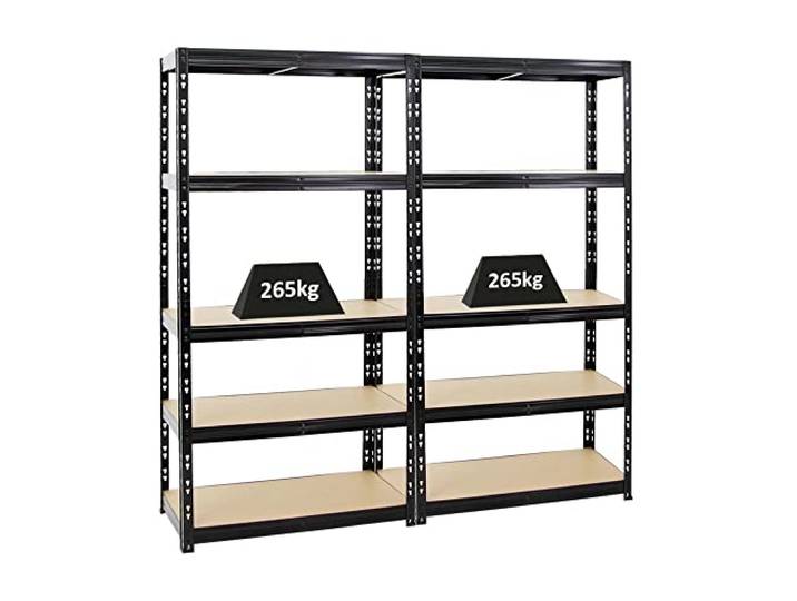 PROREGAL Mega Deal 2X Schwerlastregal Tiger Schwarz 180x90x45cm mit Fachlast 265kg Garagenregal Kellerregal Werkstattregal Lagerregal Steckregal…