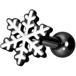 Titan Ohrpiercing mit Innengewinde SCHNEEFLOCKE