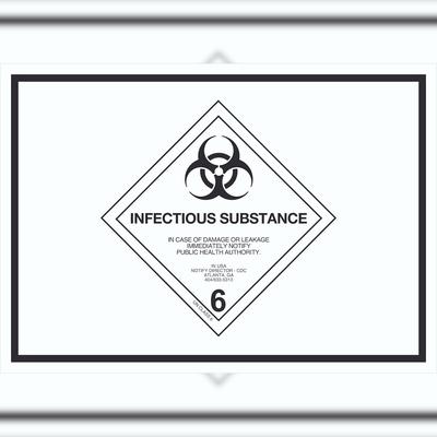 HB-Druck Schild Ansteckungsgefahr Symbol Infectious Substance A5 (148x210mm)