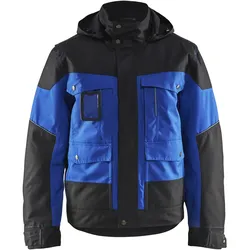 Winterjacke mit Kapuze "4886" - XL - kornblau/schwarz