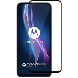 Screenguard Motorola One Fusion+ Full Screen Panzerglas Schutzfolie 2.5D 9H (Motorola One Fusion+), Smartphone Schutzfolie, Schwarz