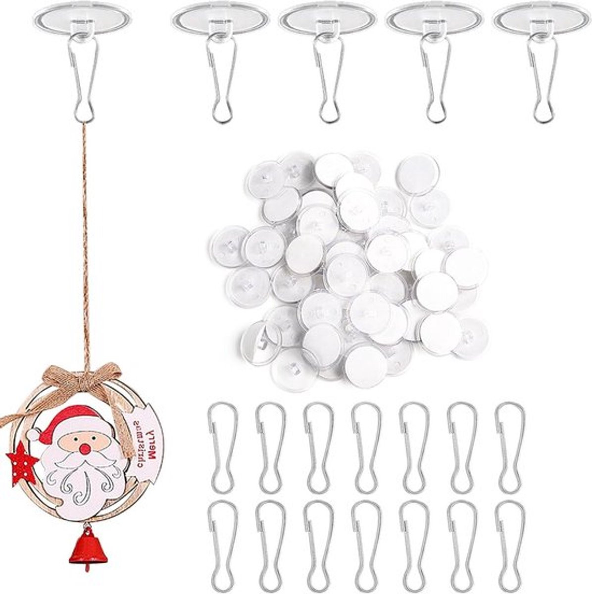 30 stuks Transparante Zelfklevende Plafondhaken voor Decoratie en Vlaggenstokclips