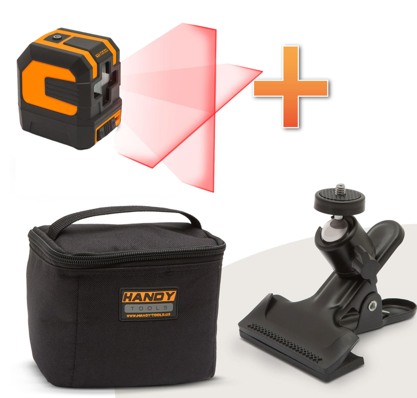 HANDY Kruislaser met opbergtas en klem - Automatisch nivellerende kruislaser