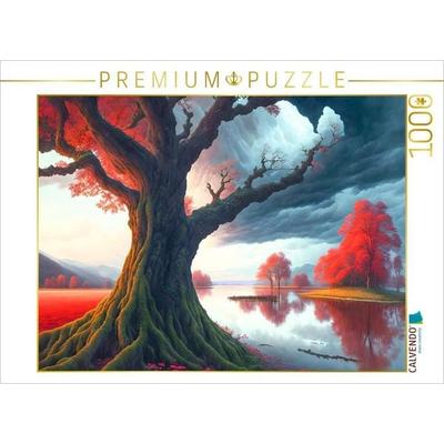 CALVENDO Puzzle Märchenhafte Landschaft mit Bäumen | 1000 Teile Lege-Größe 64x48cm Foto-Puzzle für glückliche Stunden