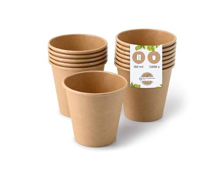 BIOZOYG Pappbecher 1000 Stk 300 ml braun, Kaffeebecher to go aus Pappe Vielseitig für Kaffee, Cappuccino & Tee - doppelwandig, stapelbar und ideal für Café, Bäckerei, Food Truck & Events
