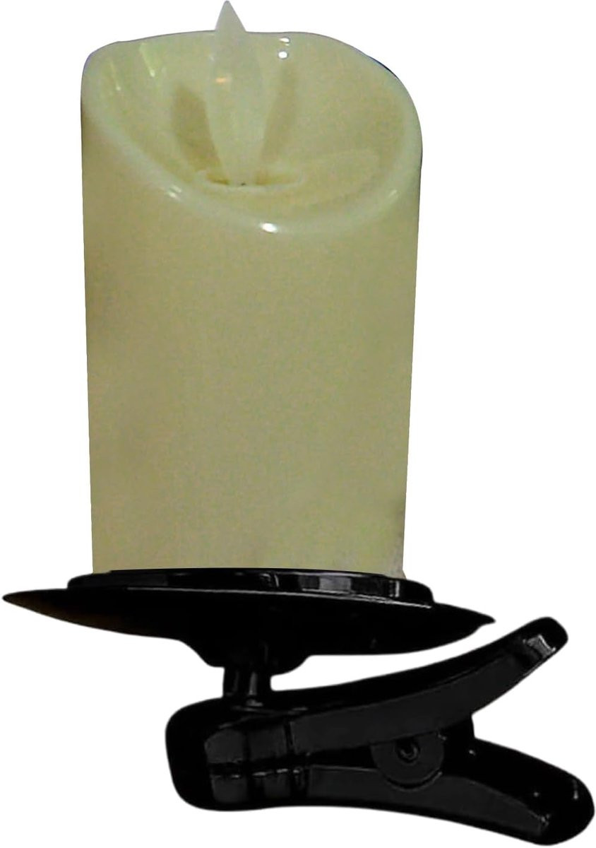 Vlamloze LED Kaarsen Zwart - Decoratieve Verlichting met Clip - 15 cm Hoog