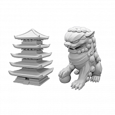 Post Scriptum Shogun no Katana - Startspieler-Miniatur Jadelöwe und Rundenmarker Pagode 299477