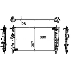 Kühler Motorkühlung MAHLE CR 1011 000S für Opel Chevrolet Astra J Caravan Cruze