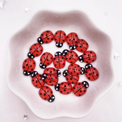 Useful Little Things 60 Pcs 0.35 X 0.51 Inch Resin Mini Cute Red Beetle Ladybug Flatback Cabochons DIY Scrapbook Craft Decor red