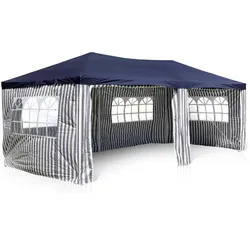VCM, Pavillon, Pavillon Partyzelt blau 3x6m PE 110g/m2 Gartenzelt Festzelt Eventzelt Marktzelt (600 cm, 600 cm)