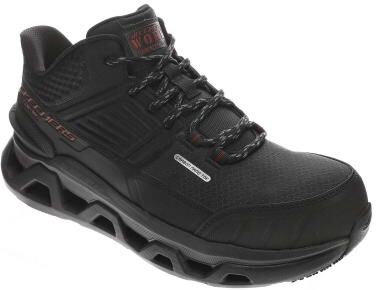 Skechers Work Glide-Step Altus Sr (Men's) in Black/Red, Size 10.5 M, Leather/Memory Foam/Rubber