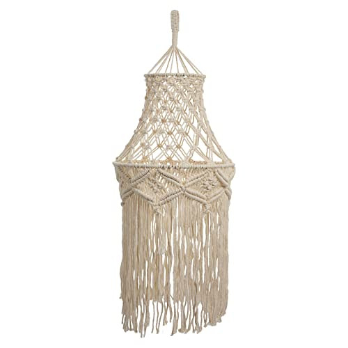 Jevina Macramé lampenkap beige katoen boho stijl