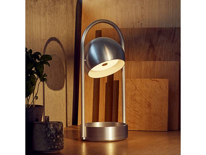 Ball Portable LED-Akku-Tischleuchte, alu - FRANDSEN - Wohnzimmer - Metall - Einflammig