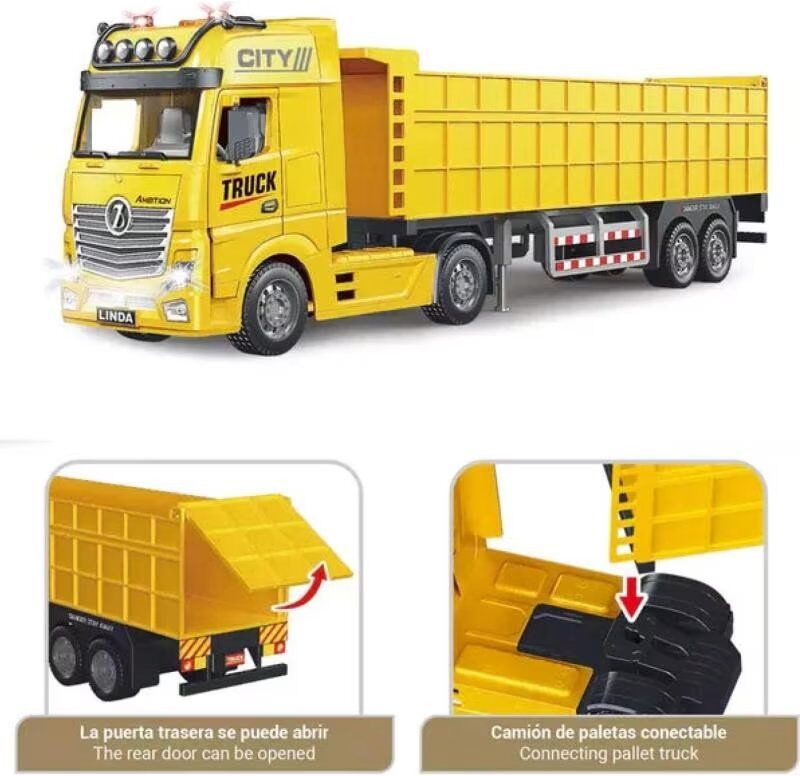 Toy Planet Camión De Juguete Con Remolque Basculante Amarillo 3 Años Unisex