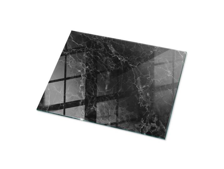 GLASPLATTE 80x60 cm Marmormuster mit Adern
