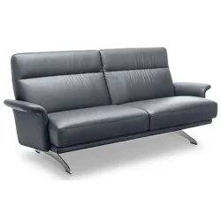 Segmüller Werkstätten Sofa 2-Sitzer Velino Leder Blau Azur