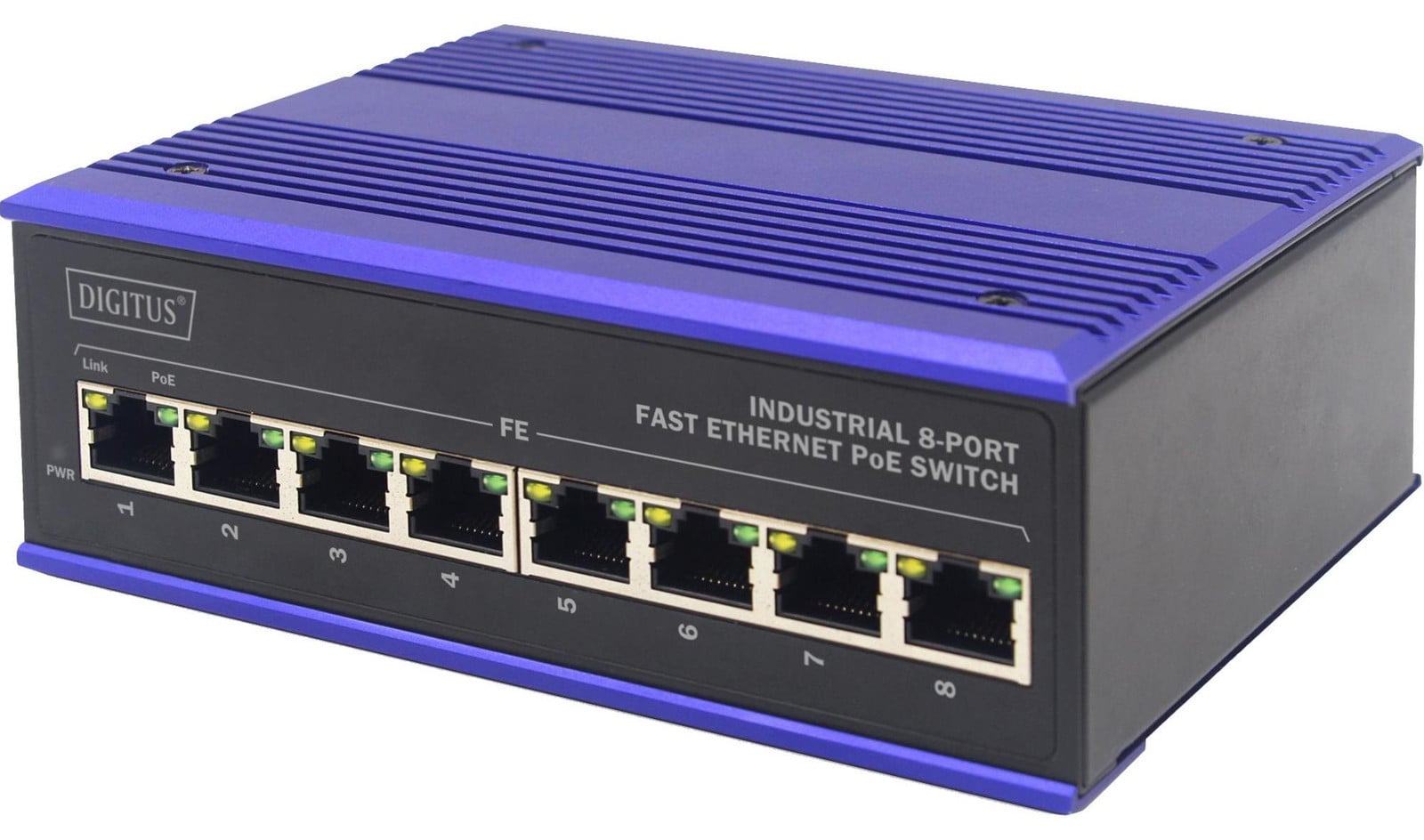 DIGITUS DN-650108 Industriële 8-Port Fast Ethernet PoE Switch