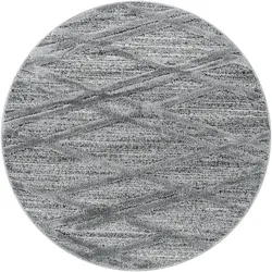 HOCHFLORTEPPICH TALFER, im Boho-Stil, aus Polypropylen, Grau, Ø 160 cm