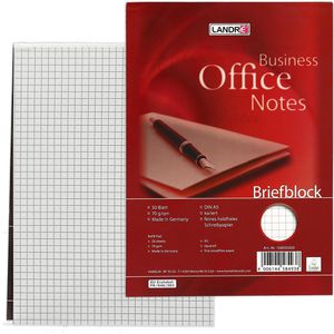 Landre 100050269 Office, Briefblock A5 kariert 70 g/qm 50 Blatt