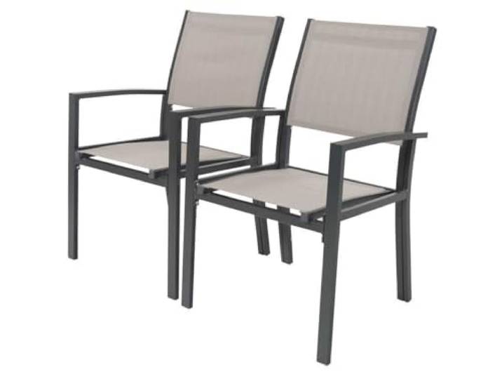 Gartenstuhl Tropic Alu/Textilene - Phoenix - Taupe - 2er-Set