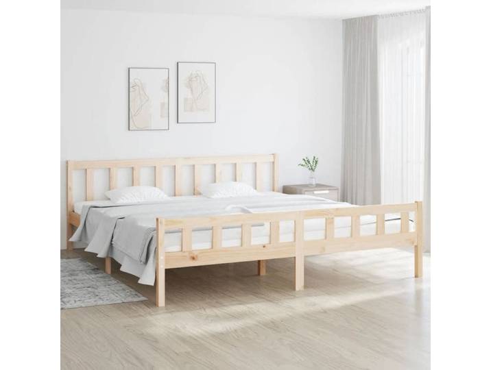 BONNIE®Lit en bois Lit double:160x200 cm Cadre de lit sans matelas bois massif neuf95841