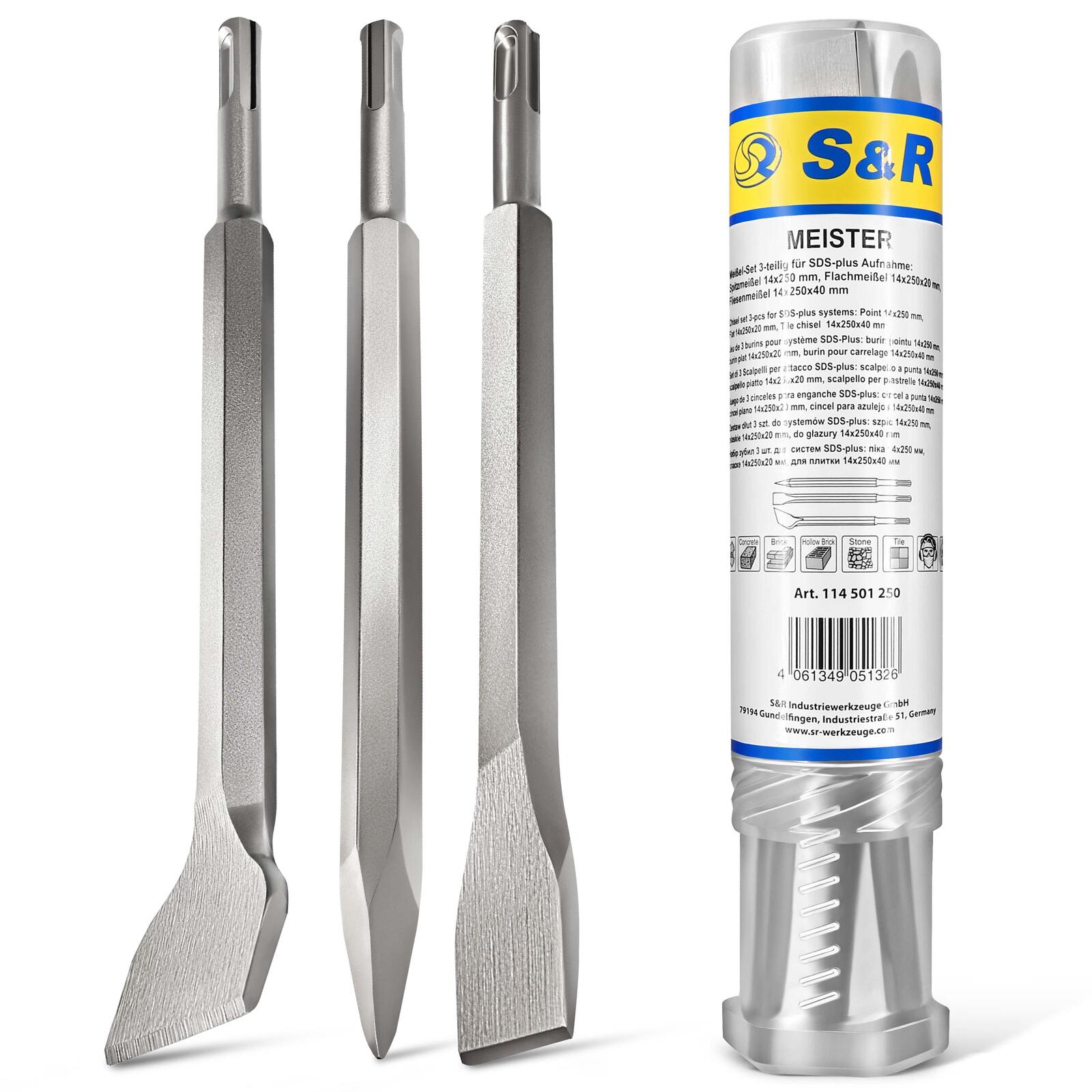 S&R Meißel-Set SDS-plus 3-teilig 114501250