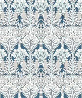 Seabrook Designs Dragonfly Damask Nonwoven Unpasted Wallpaper