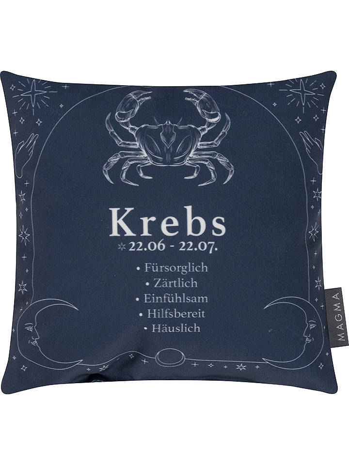 Magma Heimtex Kissen "Krebs" in Dunkelblau - (L)25 x (B)25 cm - onesize