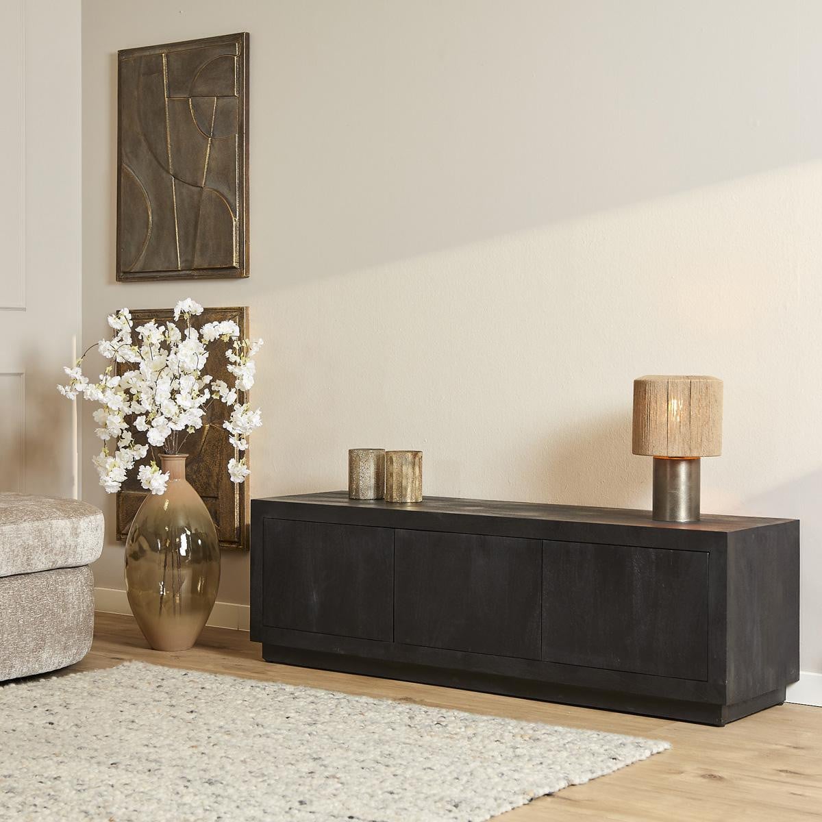 StarFurn Tv-meubel Brussel Urban Zwart Breedte: 150 cm