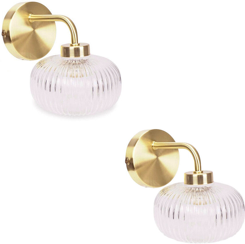 17 Stories Redvers Glass Armed Sconce Gold 17cm H X 32cm W X 17cm D