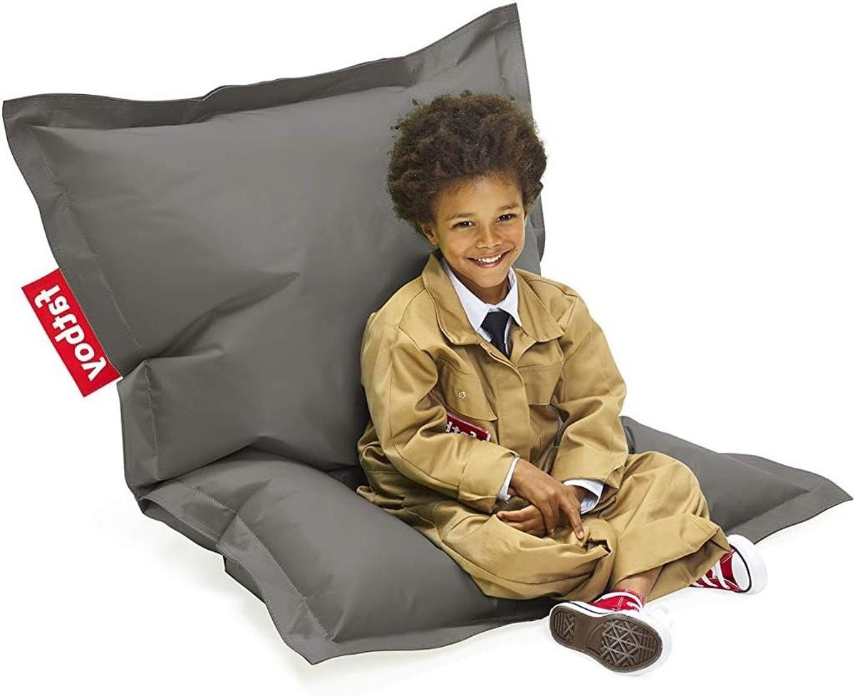 Donkergrijze waterafstotende nylon kinder zitzak lounge stoel, Hoogte: 127 cm